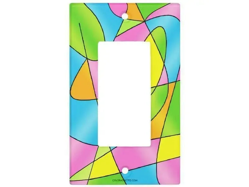 Rocker Light Switch Covers-ABSTRACT CURVES #2 Single, Double & Triple-Rocker Light Switch Covers-from COLORADDICTED.COM-