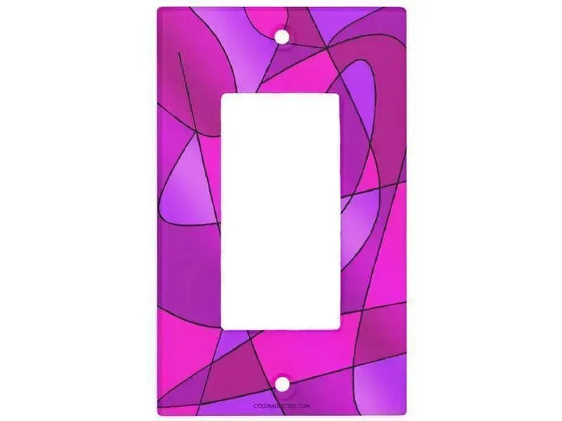 Rocker Light Switch Covers-ABSTRACT CURVES #2 Single, Double & Triple-Rocker Light Switch Covers-Purples & Violets & Fuchsias & Magentas-from COLORADDICTED.COM-