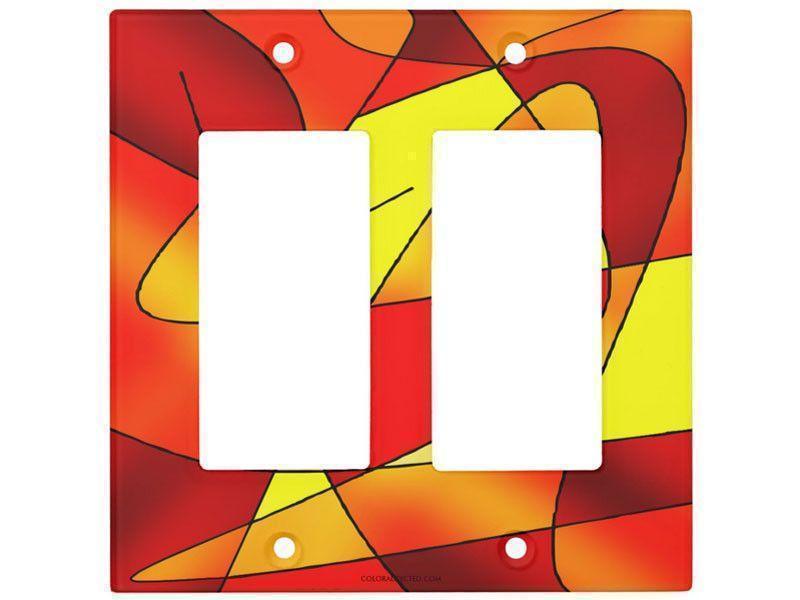 Light Switch Covers-ABSTRACT CURVES #2 Single, Double &amp; Triple-Rocker Light Switch Covers-Reds &amp; Oranges &amp; Yellows-from COLORADDICTED.COM-