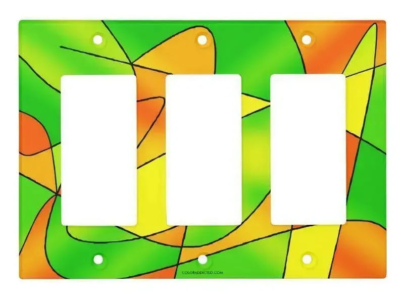 Rocker Light Switch Covers-ABSTRACT CURVES #2 Single, Double & Triple-Rocker Light Switch Covers-from COLORADDICTED.COM-