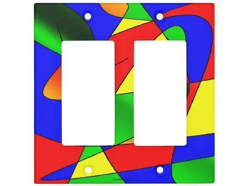 Rocker Light Switch Covers-ABSTRACT CURVES #2 Single, Double & Triple-Rocker Light Switch Covers-from COLORADDICTED.COM-
