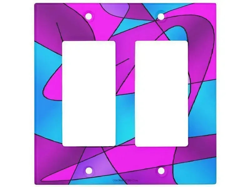 Rocker Light Switch Covers-ABSTRACT CURVES #2 Single, Double & Triple-Rocker Light Switch Covers-from COLORADDICTED.COM-