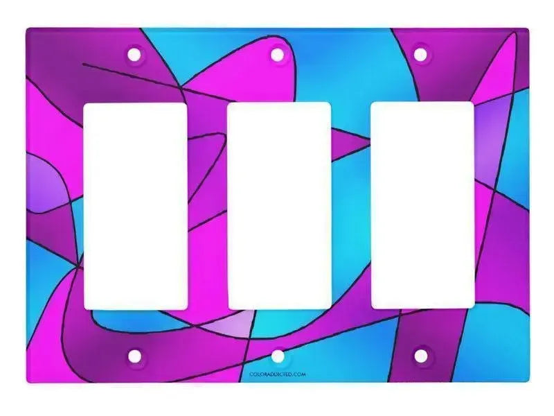 Rocker Light Switch Covers-ABSTRACT CURVES #2 Single, Double & Triple-Rocker Light Switch Covers-from COLORADDICTED.COM-