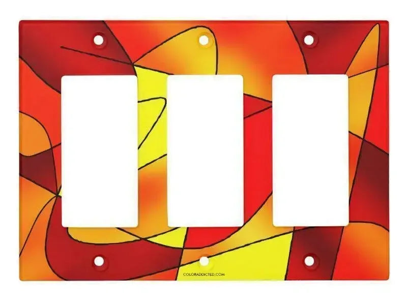 Rocker Light Switch Covers-ABSTRACT CURVES #2 Single, Double & Triple-Rocker Light Switch Covers-from COLORADDICTED.COM-