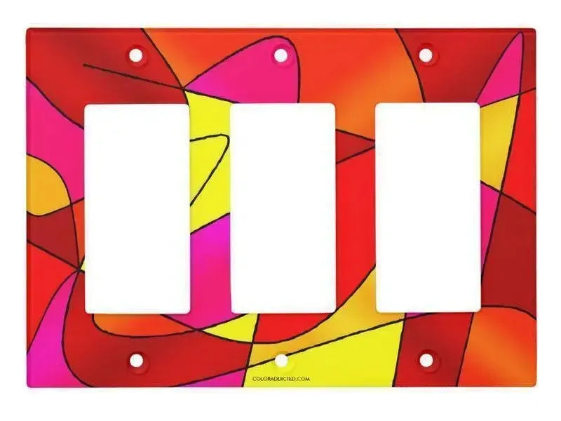 Rocker Light Switch Covers-ABSTRACT CURVES #2 Single, Double & Triple-Rocker Light Switch Covers-from COLORADDICTED.COM-