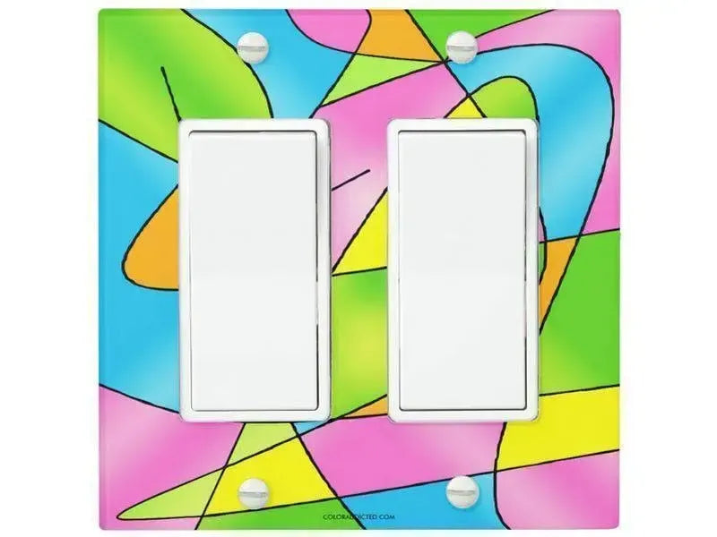 Rocker Light Switch Covers-ABSTRACT CURVES #2 Single, Double & Triple-Rocker Light Switch Covers-from COLORADDICTED.COM-