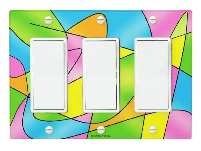 Rocker Light Switch Covers-ABSTRACT CURVES #2 Single, Double & Triple-Rocker Light Switch Covers-from COLORADDICTED.COM-