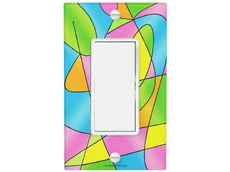 Rocker Light Switch Covers-ABSTRACT CURVES #2 Single, Double & Triple-Rocker Light Switch Covers-from COLORADDICTED.COM-