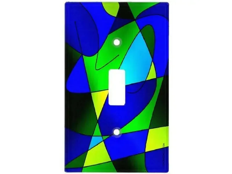Toggle Light Switch Covers-ABSTRACT CURVES #2 Single, Double & Triple-Toggle Light Switch Covers-Blues & Greens-from COLORADDICTED.COM-