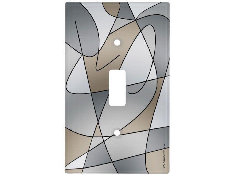 Light Switch Covers-ABSTRACT CURVES #2 Single, Double &amp; Triple-Toggle Light Switch Covers-Grays &amp; Beiges-from COLORADDICTED.COM-