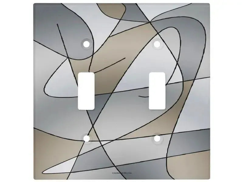 Toggle Light Switch Covers-ABSTRACT CURVES #2 Single, Double & Triple-Toggle Light Switch Covers-Grays & Beiges-from COLORADDICTED.COM-