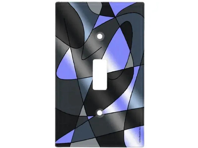 Toggle Light Switch Covers-ABSTRACT CURVES #2 Single, Double & Triple-Toggle Light Switch Covers-Grays & Light Blues-from COLORADDICTED.COM-