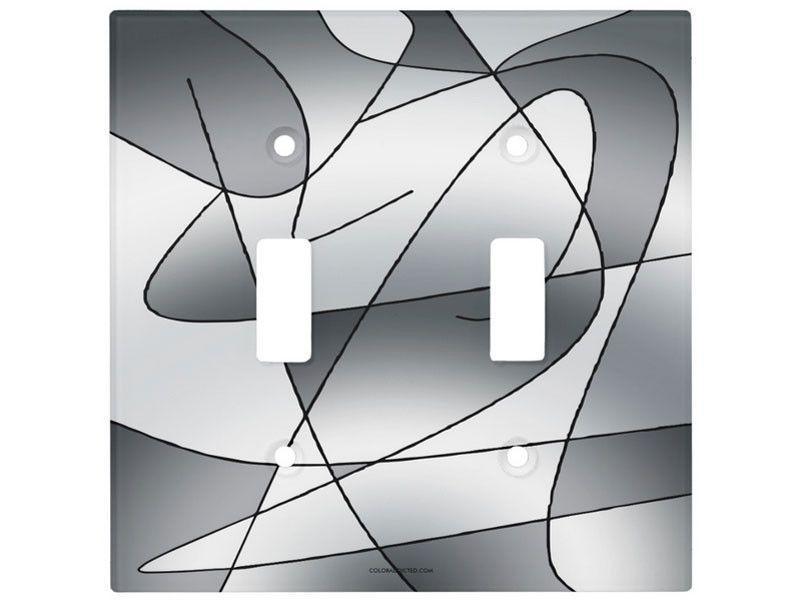 Light Switch Covers-ABSTRACT CURVES #2 Single, Double &amp; Triple-Toggle Light Switch Covers-Grays-from COLORADDICTED.COM-