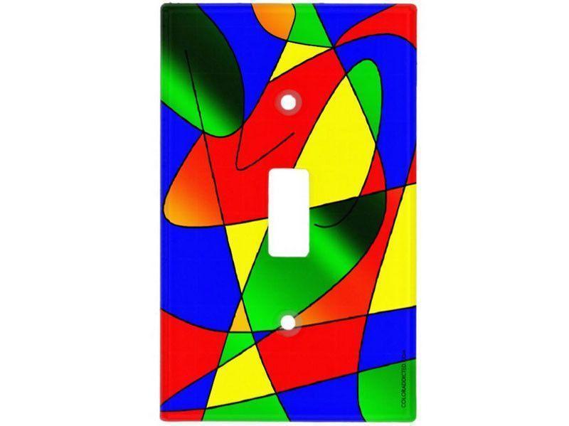 Light Switch Covers-ABSTRACT CURVES #2 Single, Double &amp; Triple-Toggle Light Switch Covers-Multicolor Bright-from COLORADDICTED.COM-