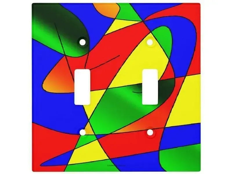 Toggle Light Switch Covers-ABSTRACT CURVES #2 Single, Double & Triple-Toggle Light Switch Covers-Multicolor Bright-from COLORADDICTED.COM-