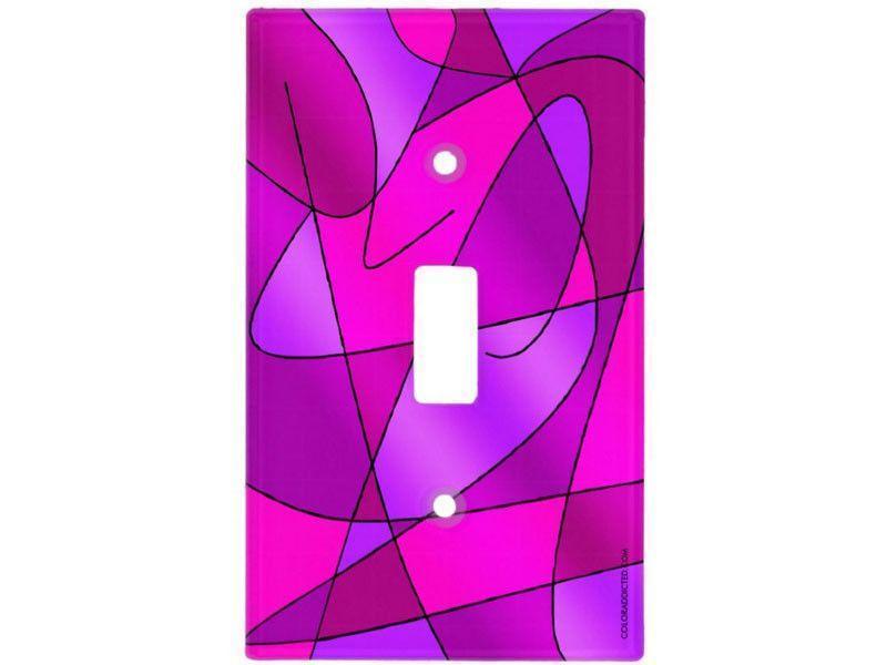 Light Switch Covers-ABSTRACT CURVES #2 Single, Double &amp; Triple-Toggle Light Switch Covers-Purples &amp; Violets &amp; Fuchsias &amp; Magentas-from COLORADDICTED.COM-