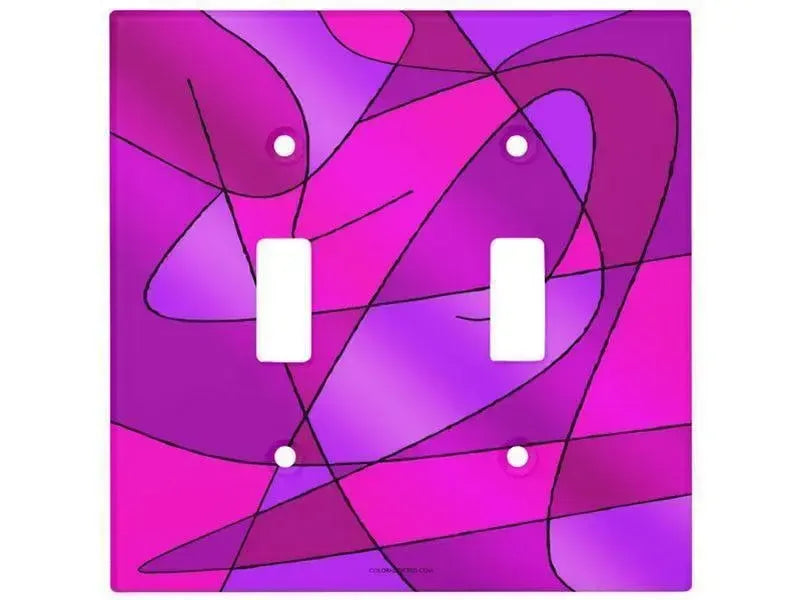Toggle Light Switch Covers-ABSTRACT CURVES #2 Single, Double & Triple-Toggle Light Switch Covers-Purples & Violets & Fuchsias & Magentas-from COLORADDICTED.COM-