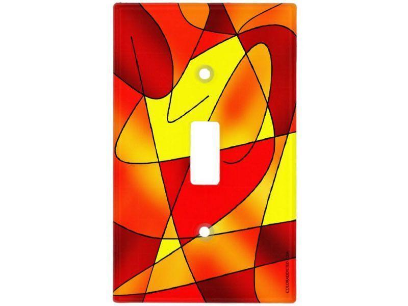Light Switch Covers-ABSTRACT CURVES #2 Single, Double &amp; Triple-Toggle Light Switch Covers-Reds &amp; Oranges &amp; Yellows-from COLORADDICTED.COM-