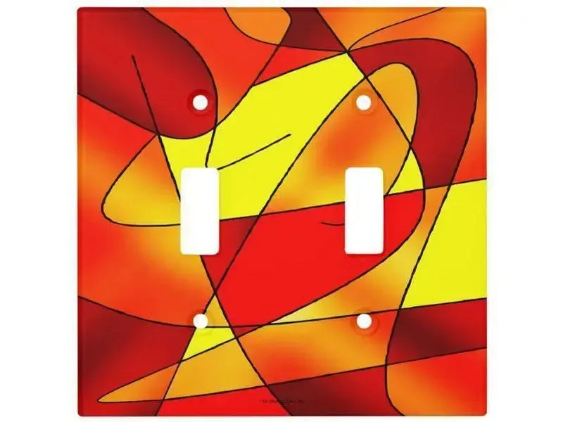 Toggle Light Switch Covers-ABSTRACT CURVES #2 Single, Double & Triple-Toggle Light Switch Covers-Reds & Oranges & Yellows-from COLORADDICTED.COM-