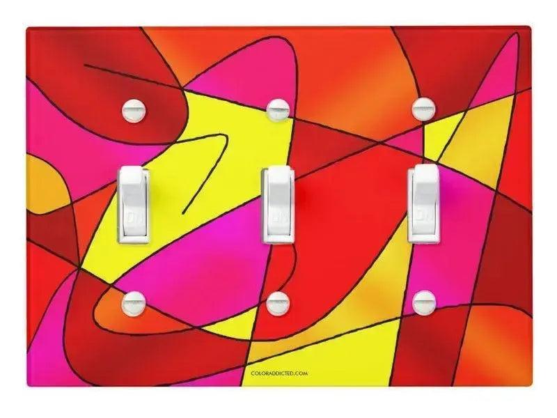 Toggle Light Switch Covers-ABSTRACT CURVES #2 Single, Double & Triple-Toggle Light Switch Covers-from COLORADDICTED.COM-