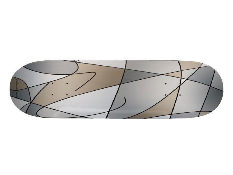 Skateboard Decks-ABSTRACT CURVES #2 Skateboard Decks-Grays &amp; Beiges-from COLORADDICTED.COM-
