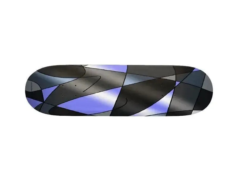 Skateboard Decks-ABSTRACT CURVES #2 Skateboard Decks-Grays & Light Blues-from COLORADDICTED.COM-