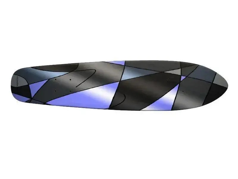 Skateboard Decks-ABSTRACT CURVES #2 Skateboard Decks-Grays & Light Blues-from COLORADDICTED.COM-
