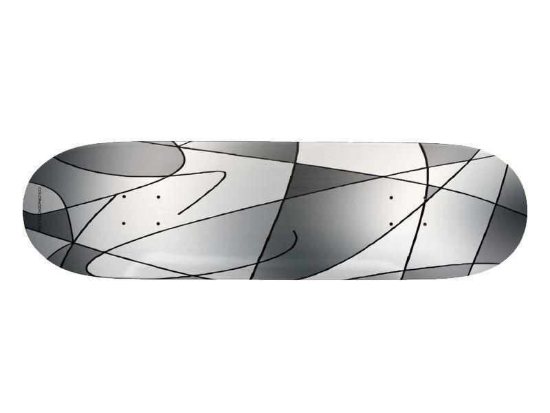 Skateboard Decks-ABSTRACT CURVES #2 Skateboard Decks-Grays-from COLORADDICTED.COM-