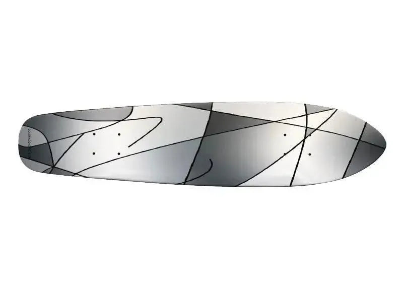 Skateboard Decks-ABSTRACT CURVES #2 Skateboard Decks-Grays-from COLORADDICTED.COM-