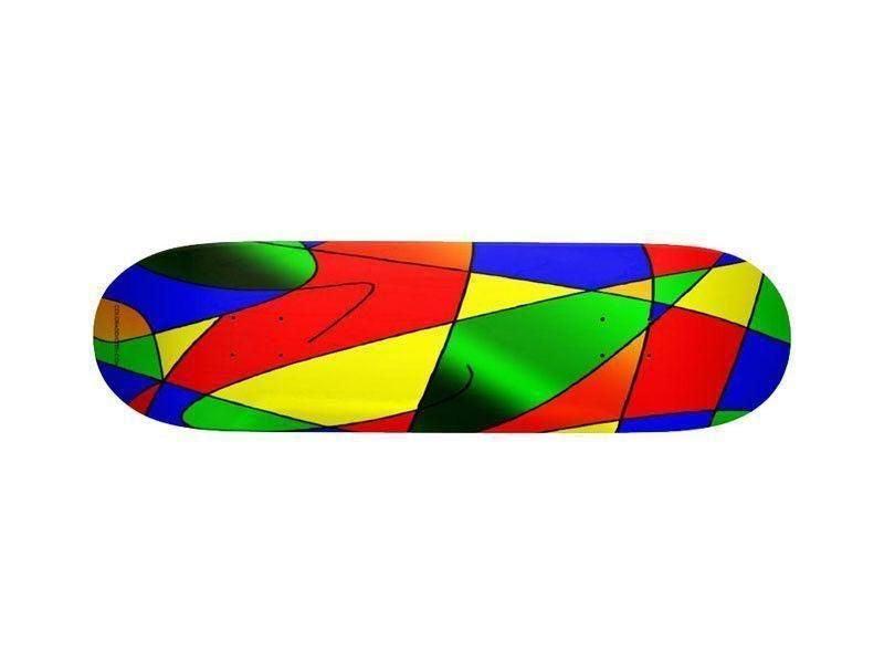 Skateboard Decks-ABSTRACT CURVES #2 Skateboard Decks-Multicolor Bright-from COLORADDICTED.COM-