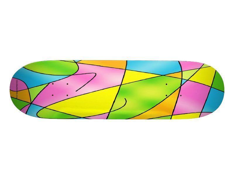 Skateboard Decks-ABSTRACT CURVES #2 Skateboard Decks-Multicolor Light-from COLORADDICTED.COM-