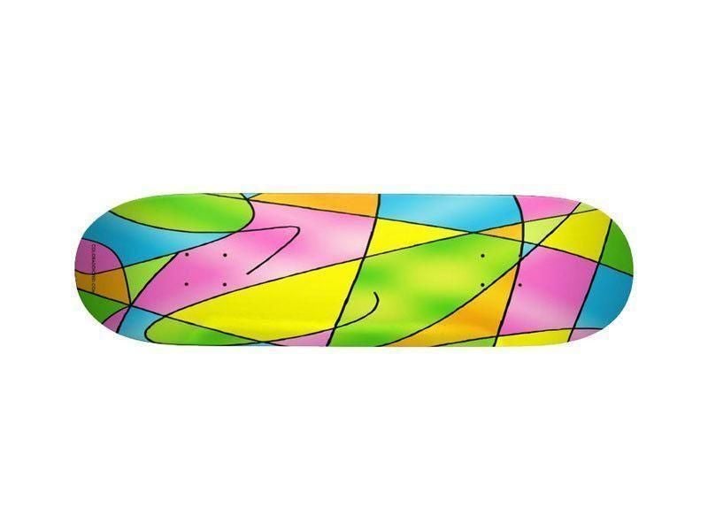 Skateboard Decks-ABSTRACT CURVES #2 Skateboard Decks-Multicolor Light-from COLORADDICTED.COM-
