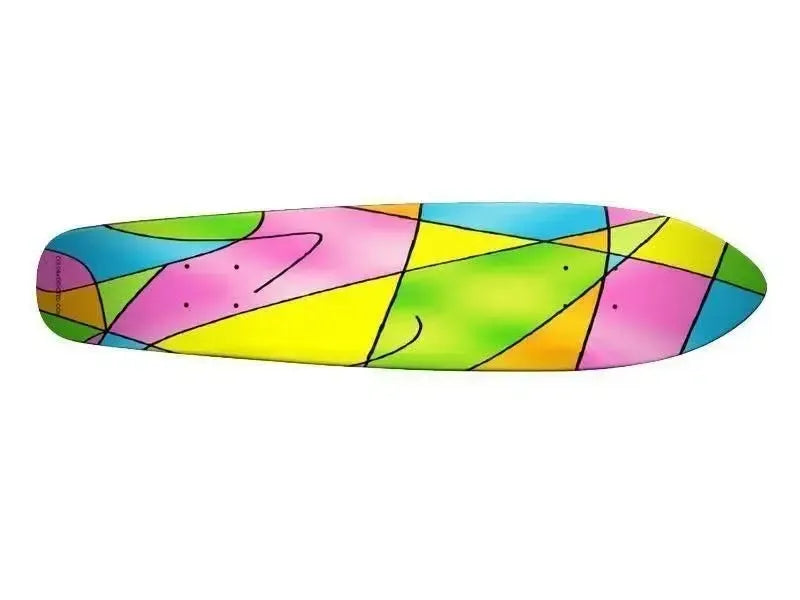 Skateboard Decks-ABSTRACT CURVES #2 Skateboard Decks-Multicolor Light-from COLORADDICTED.COM-