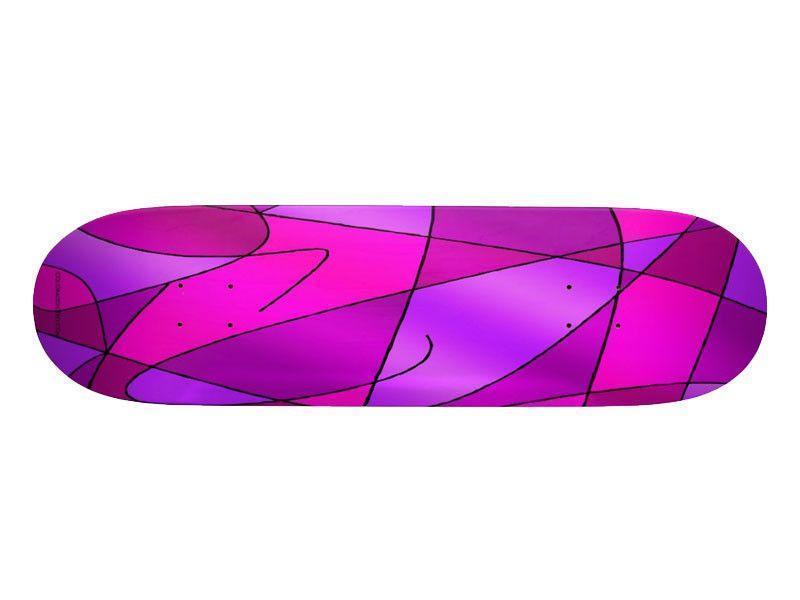 Skateboard Decks-ABSTRACT CURVES #2 Skateboard Decks-Purples &amp; Violets &amp; Fuchsias &amp; Magentas-from COLORADDICTED.COM-