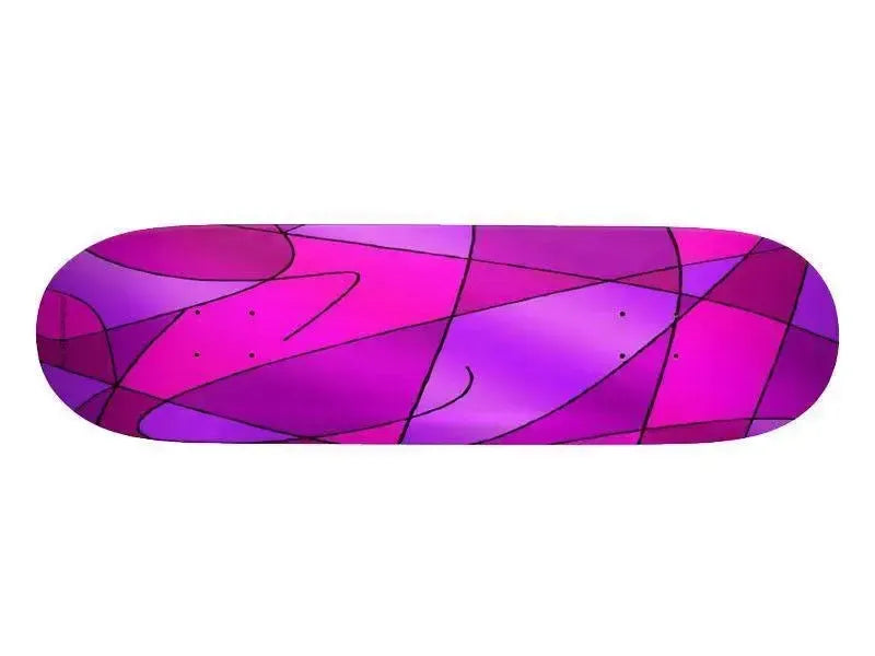 Skateboard Decks-ABSTRACT CURVES #2 Skateboard Decks-Purples & Violets & Fuchsias & Magentas-from COLORADDICTED.COM-