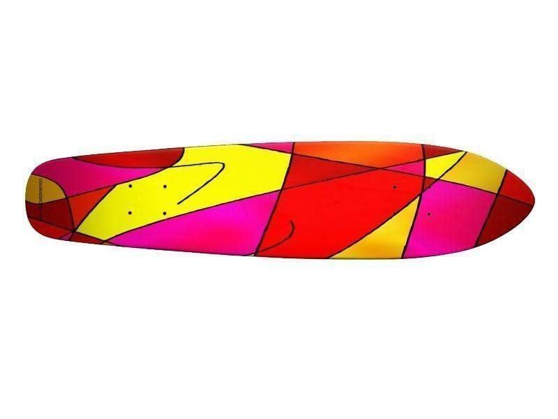 Skateboard Decks-ABSTRACT CURVES #2 Skateboard Decks-Reds &amp; Oranges &amp; Yellows &amp; Fuchsias-from COLORADDICTED.COM-