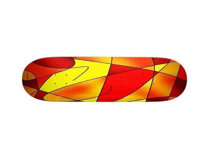 Skateboard Decks-ABSTRACT CURVES #2 Skateboard Decks-Reds &amp; Oranges &amp; Yellows-from COLORADDICTED.COM-