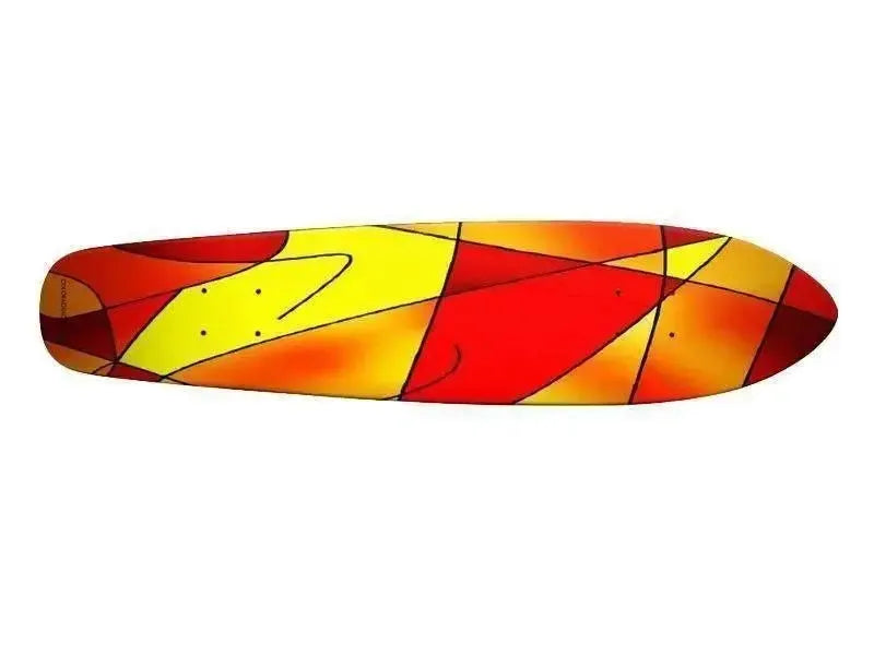 Skateboard Decks-ABSTRACT CURVES #2 Skateboard Decks-Reds & Oranges & Yellows-from COLORADDICTED.COM-