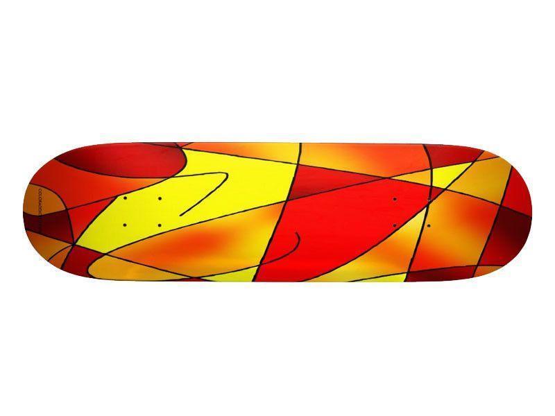 Skateboards-ABSTRACT CURVES #2 Skateboards-Reds &amp; Oranges &amp; Yellows-from COLORADDICTED.COM-