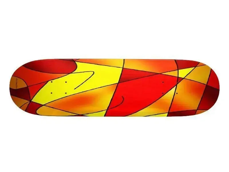 Skateboards-ABSTRACT CURVES #2 Skateboards-Reds & Oranges & Yellows-from COLORADDICTED.COM-