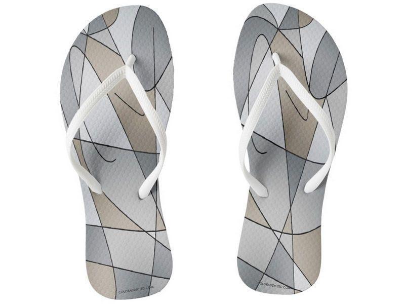 Flip Flops-ABSTRACT CURVES #2 Slim-Strap Flip Flops-from COLORADDICTED.COM-