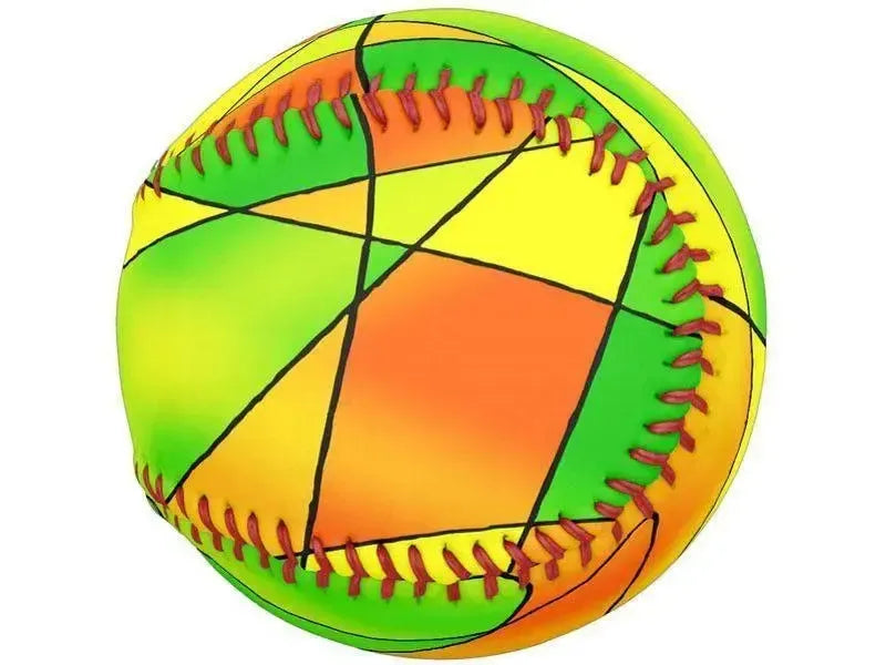 Softballs-ABSTRACT CURVES #2 Softballs-Greens & Oranges & Yellows-from COLORADDICTED.COM-