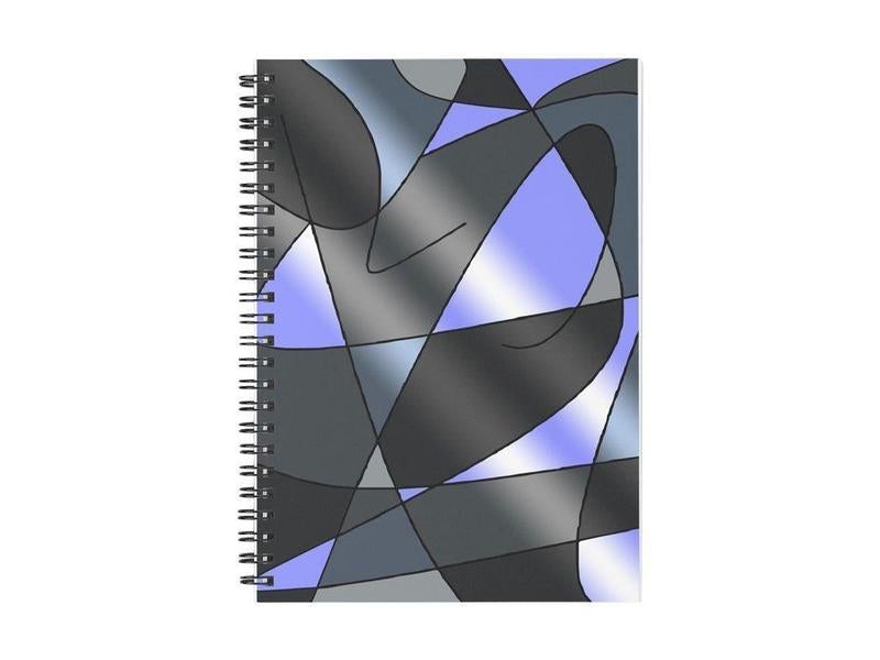 Spiral Notebooks-ABSTRACT CURVES #2 Spiral Notebooks-Grays &amp; Light Blues-from COLORADDICTED.COM-