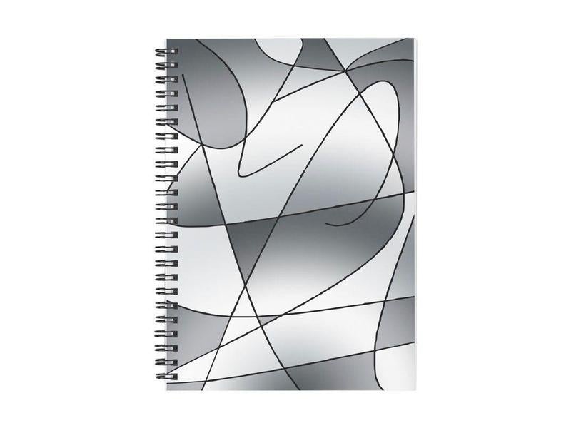 Spiral Notebooks-ABSTRACT CURVES #2 Spiral Notebooks-Grays-from COLORADDICTED.COM-