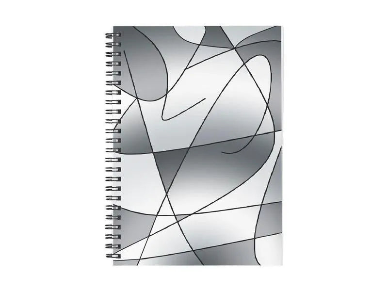 Spiral Notebooks-ABSTRACT CURVES #2 Spiral Notebooks-Grays-from COLORADDICTED.COM-