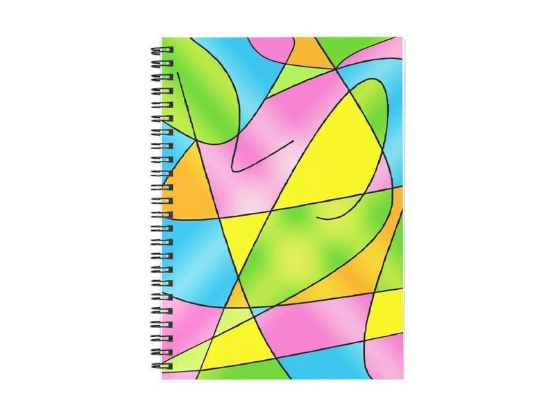 Spiral Notebooks-ABSTRACT CURVES #2 Spiral Notebooks-Multicolor Light-from COLORADDICTED.COM-