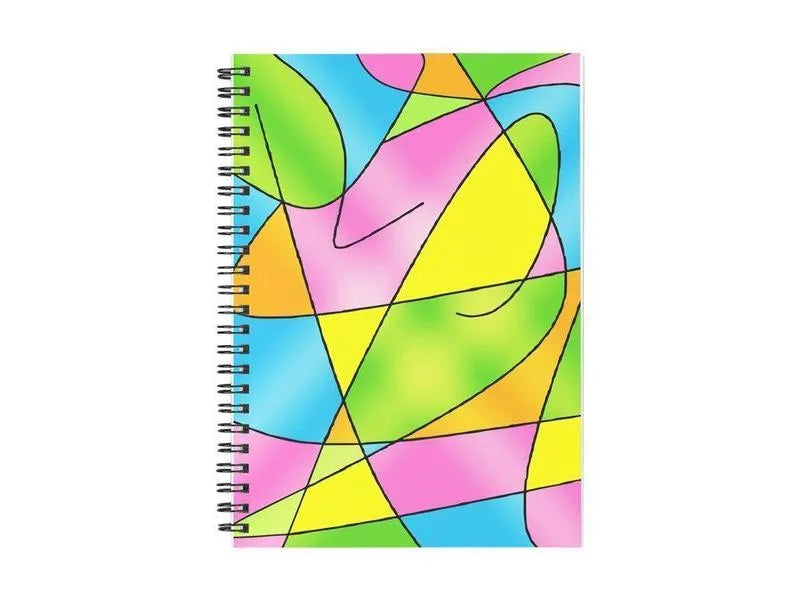 Spiral Notebooks-ABSTRACT CURVES #2 Spiral Notebooks-Multicolor Light-from COLORADDICTED.COM-