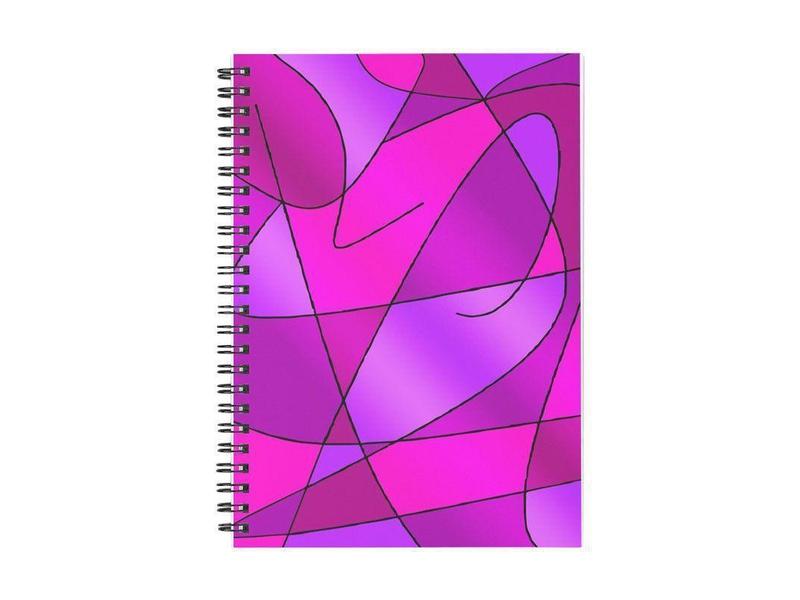 Spiral Notebooks-ABSTRACT CURVES #2 Spiral Notebooks-Purples &amp; Violets &amp; Fuchsias &amp; Magentas-from COLORADDICTED.COM-