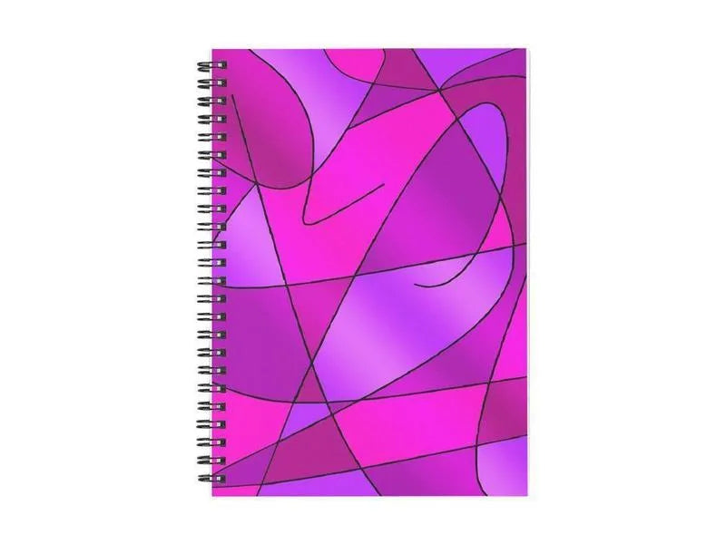 Spiral Notebooks-ABSTRACT CURVES #2 Spiral Notebooks-Purples & Violets & Fuchsias & Magentas-from COLORADDICTED.COM-