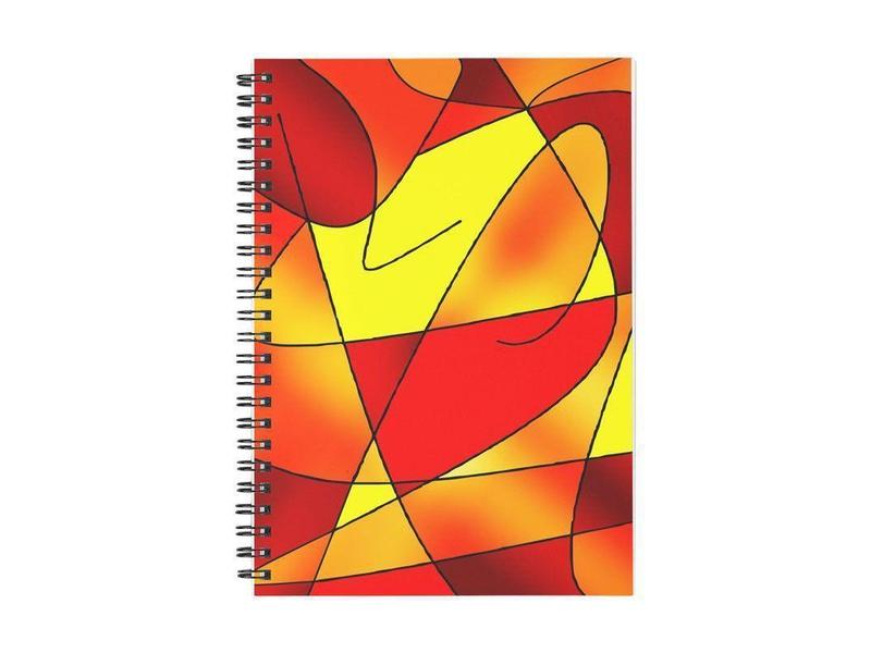 Spiral Notebooks-ABSTRACT CURVES #2 Spiral Notebooks-Reds &amp; Oranges &amp; Yellows-from COLORADDICTED.COM-